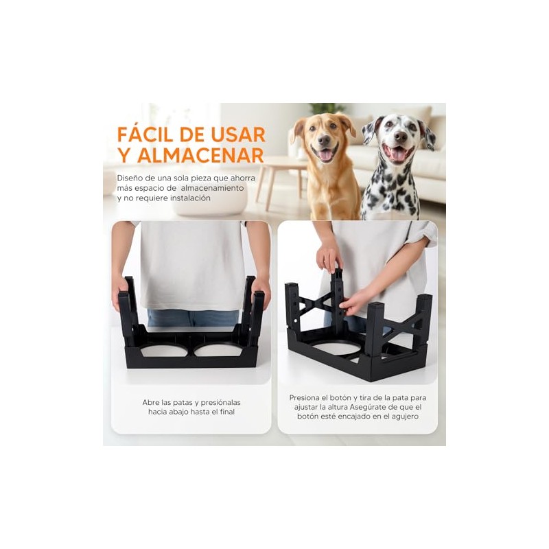 OSLIFE Plato para Perro，Comedero Elevado para Perro y Gato con