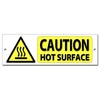 CAUTION HOT SURFACE quality metal safety sign