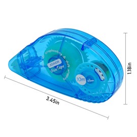 JOJHDR Double Sided Tape Glue Runner, Adhesive Roller Scrapbook Runner Tape for Crafts, Cards and Scrapbooking, 0.3 inch by 360 Inch 4 Pack (Blue 4P)