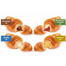 7Days Soft Croissant Variety Chocolate Vanilla Strawberry Caramel (Pack of 24)