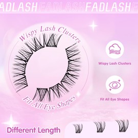 FADLASH Lash Clusters DIY Eyelash Clusters Natural Waterproof 0.07 D Curl Mixed Tray Individual Lashes Comfortable and Lightweight Cluster Lashes 8-16mm (F30-0.07D, 8-16mm)