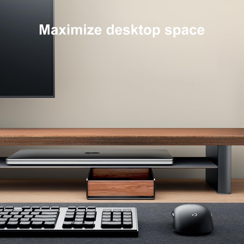 UPERGO Desk Tray Organizer Drawer for Home Office, Walnut Desk