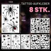 Halloween Tattoo Face, Face Tattoo, Carnival, 8 Sheets, Large Size,