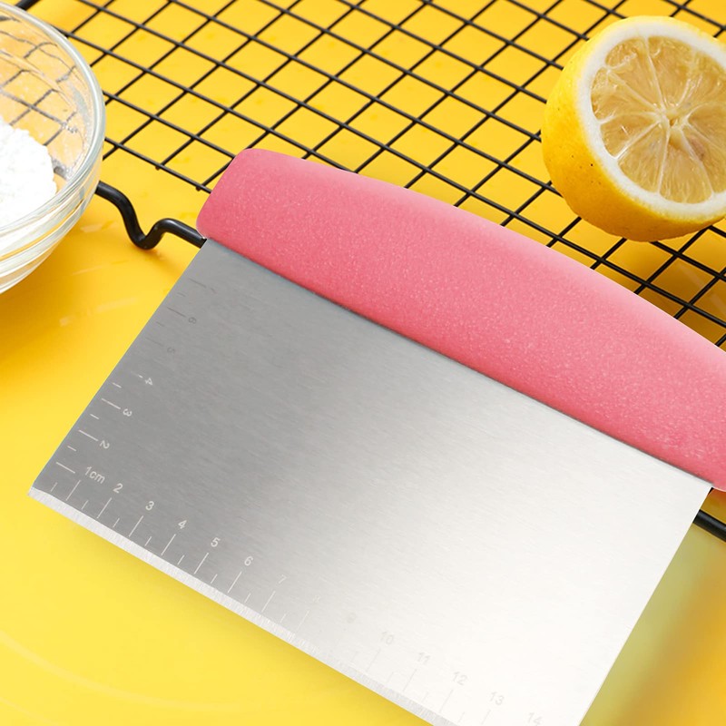 KUFUNG Stainless Steel Pastry Scraper Bench Scraper Chopper, Best as