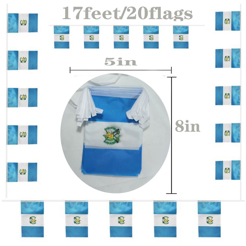 FFILL Guatemala Banner Flag String, Guatemalan Mini Flag Small Banner,