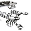 COOLSTEELANDBEYOND Mens Stainless Steel Large Scorpion Bangle Bracelet Silver Color