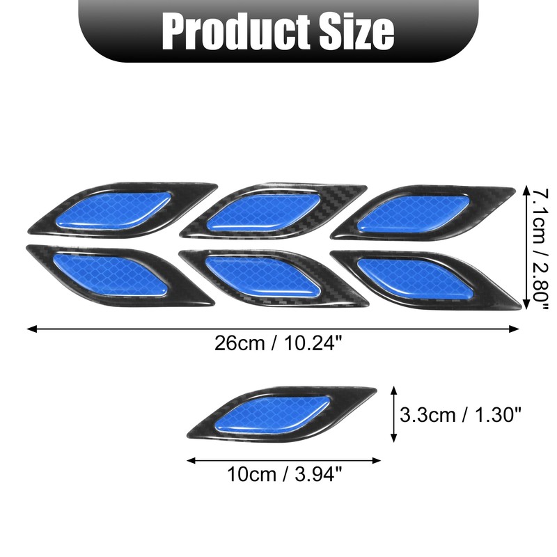 X AUTOHAUX 6pcs 3D Reflective Car Warning Stickers Carbon Fiber