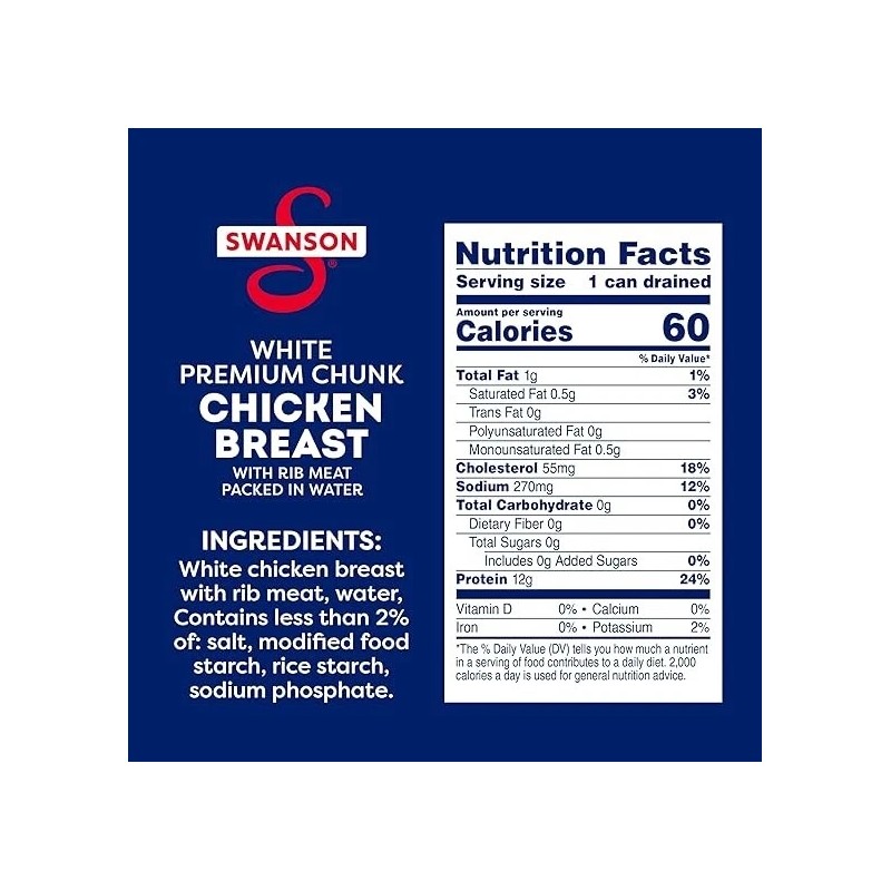 N/A Swanson White Premium Chunk Canned Chicken Breast in Water