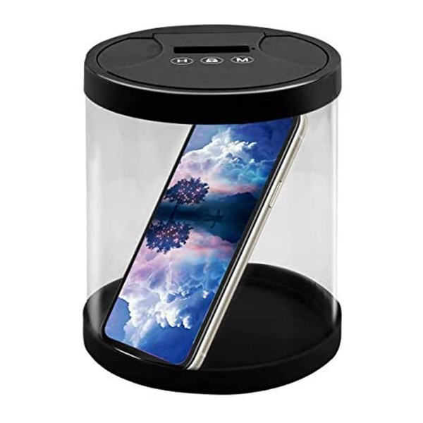 Aistuo Time Locking Container, For People Who Can't Stand Smartphone Dependence Countermeasures, Abstinence Box, Non-Smoking, Perfect for Overdoing Smartphone and Games (Black) (B))