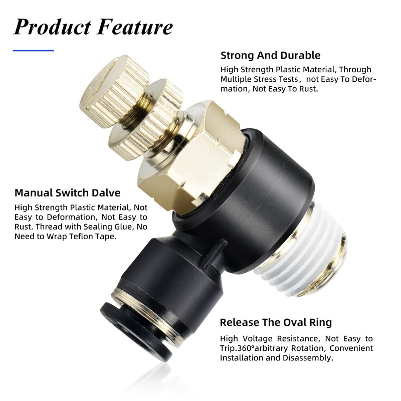 TAILONZ PNEUMATIC 2 Pack SL6-02 Push to Connect Air Line