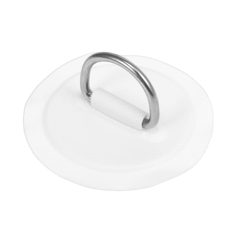 X AUTOHAUX D Ring Patch PVC Stainless Steel Round Shape