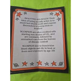 Adult Humor Greeting Card HorrorScope - Scorpio