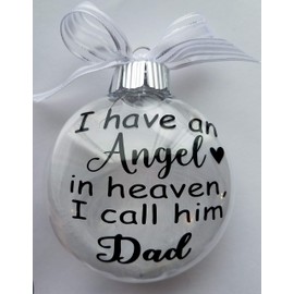 Memorial Angel In Heaven Dad Father Wings Christmas Ornament - Bereavement Gift for Daughter