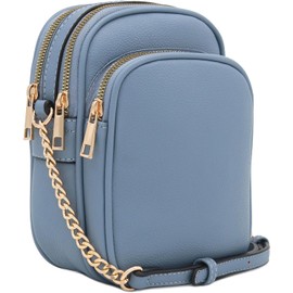 FashionPuzzle Multi Pocket PU Leather Casual Medium Crossbody Bag with Adjustable Strap