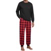 Ekouaer Men's Long Soft Pyjamas Nightwear Set with Pocket and