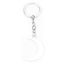 OBEISN Elegant Metal Keyring with Simple Moon Design, Perfect as a Personal Gift for Women, Birthday Gift for Girlfriend, Mother's Day Gift, silver