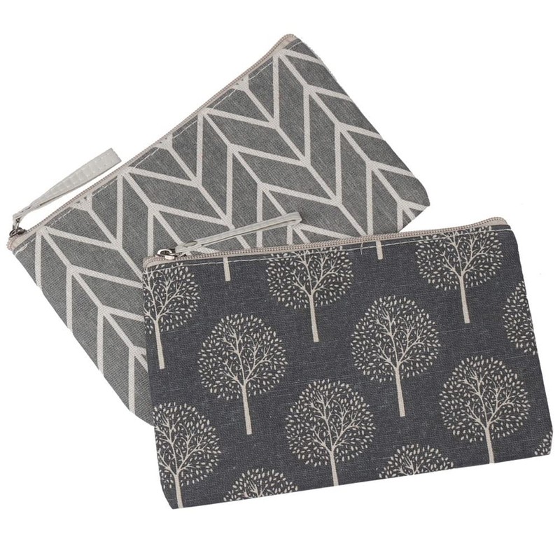 SUMAJU 2 Pcs Canvas Cosmetic Bag, Multi-Function Small Zipper Pouch