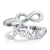 Infinity Cross Faith Ring,Sterling Silver Adjustable Open Faith Cross Religious