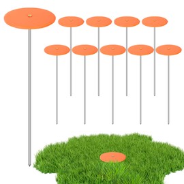 10Pack Low Profile Survey Stakes Galvanized Heavy Duty Survey Markers Stakes Low Profile Survey Markers Property Line Markers Property Markers for Property Line Ground Septic Tank Markers