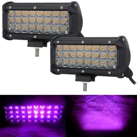 AUXMOTEC Pink Purple Led Driving Work Decoration Neon Light Bar Spot 7" 36W Off-road Pod Fog Lamps 12V 24V Lighting for Truck Car ATV UTV SUV Off-road Bike Motorcycle Tractor 12V 24V