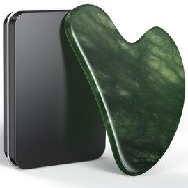 Jade Gua Sha Facial Tool – Jade Stone Guasha Tool for Face & Neck – Face Massager Tool for Lymphatic Drainage, Puffiness Reduction & Jawline Sculpting