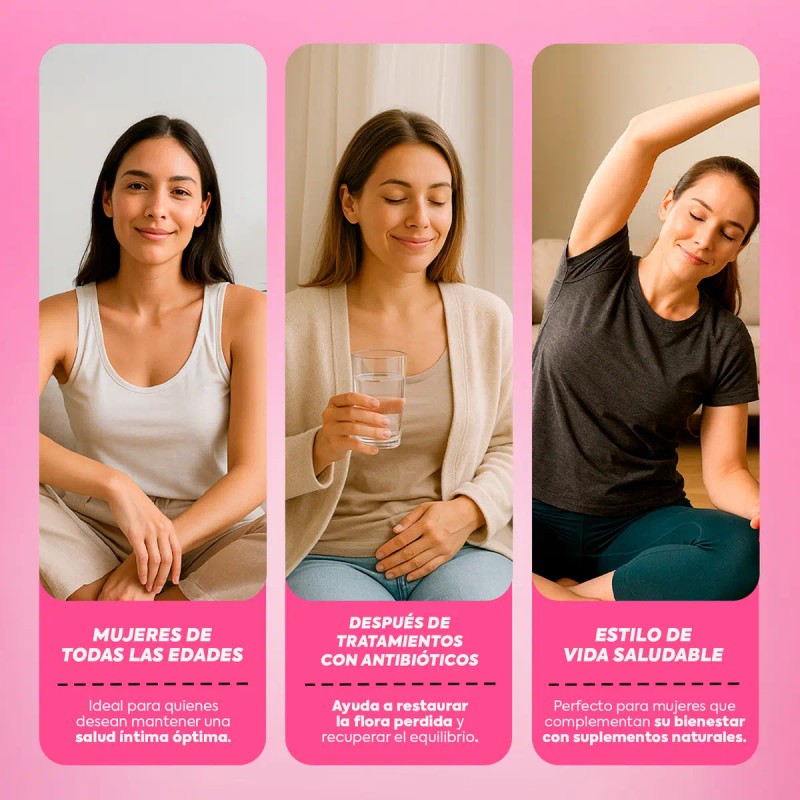 Probióticos Mujer Lactobacillus Prebióticos Inulina Probioticos Vaginales Salud Flora Íntima
