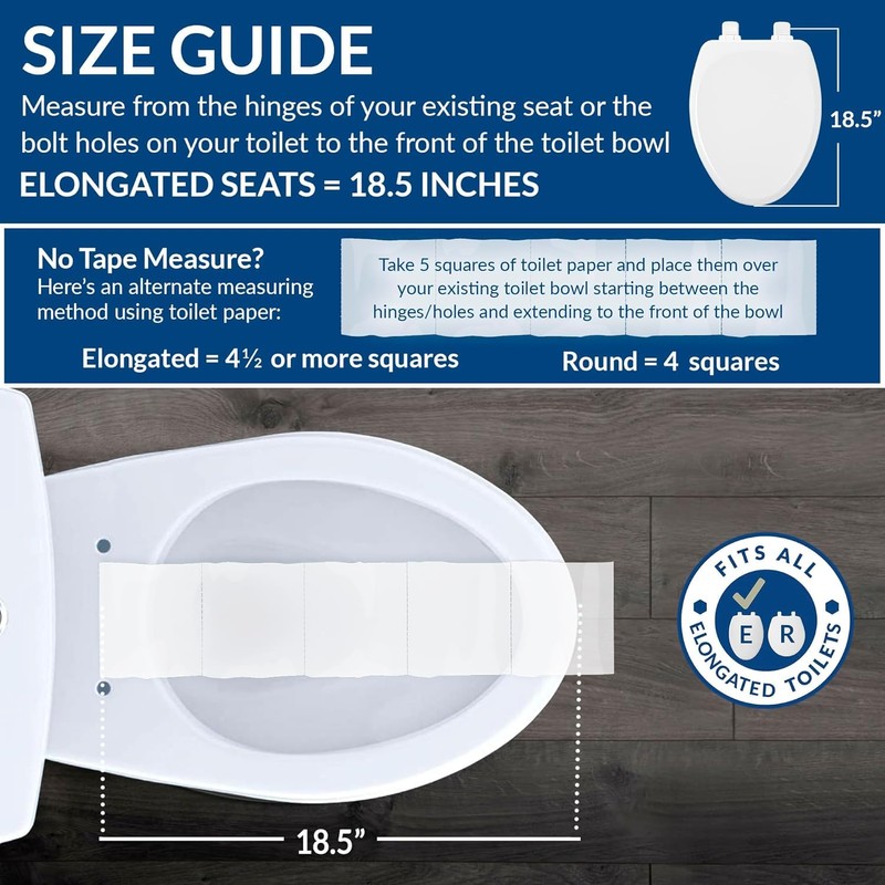 Mayfair Athens Toilet Seat, Easy Clean Hinges and Durable Wood