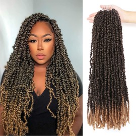 24Inch Spring Twist Hair Passion Twist Hair 24 Inch Crochet Braids Hair Extensions Passion Twist Crochet Hair Extensions for Black Women Butterfly Locs(24 Inch (Pack of 6), #1B/27)