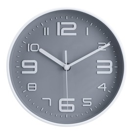 Topkey 12 Inch Silent Wall Clock Kitchen Simple Design Non-ticking Decorative Home Office Wall Clock - Grey