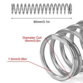 GUNGY Compression Spring Stainless Steel Spring Compression Springs 80 mm Wire Diameter 1.5 mm Outer Diameter 16 mm Length 80 mm Maximum Spring Force 3.2 kg Pack of 4