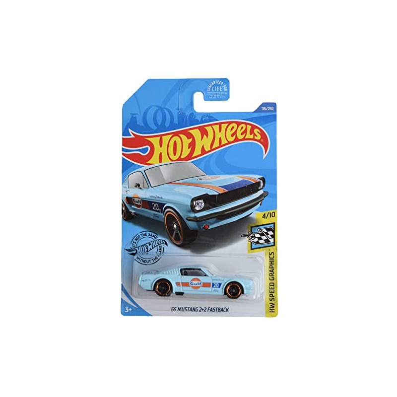 Hot Wheels '65 Mustang 2+2 Fastback, [Blue] 116/250 Speed Graphics