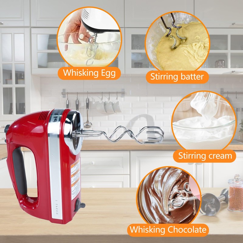 Hand Mixer Dough Hook Stainless Steel Attachments Compatible with Kitchen