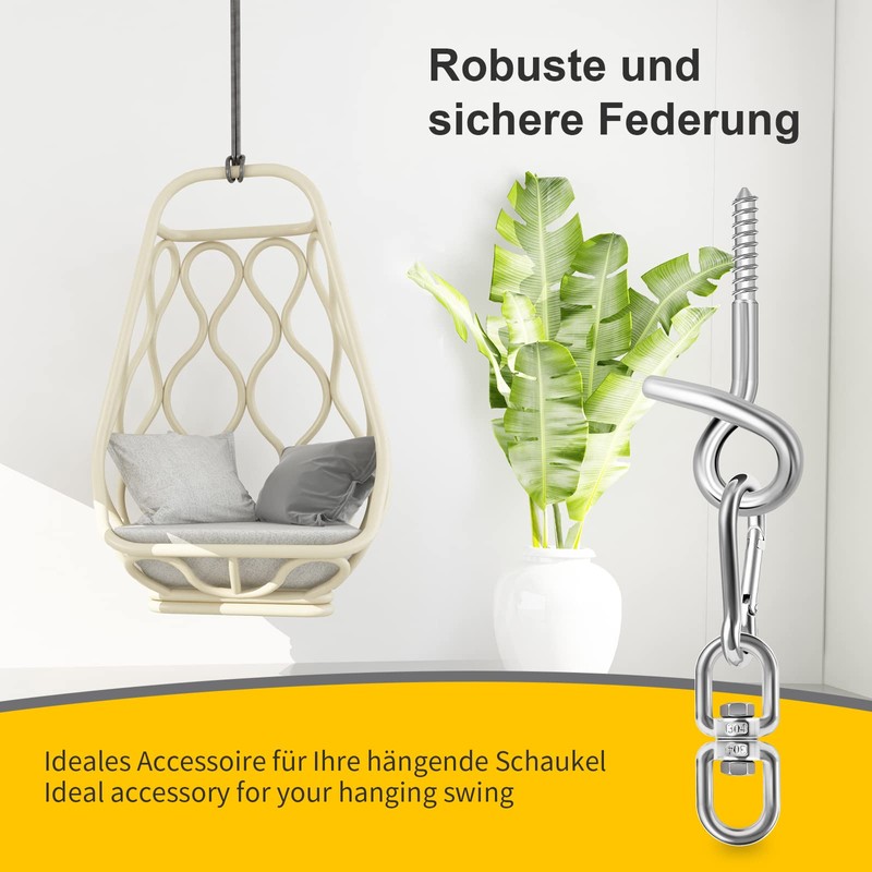 Poprkdre (Set of 2 Ceiling Hooks for Hanging Chair Hanging,