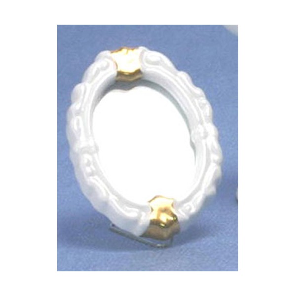 Classics Dollhouse Miniature White & Gold Framed Mirror