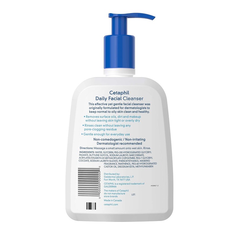 Face Wash by Cetaphil, Daily Facial Cleanser for Combination to