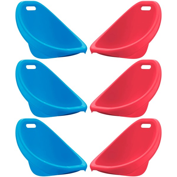 American Plastic Toys Little Kids’ Scoop Rockers (6-Pack, Blue & Red), Made in USA, Stackable, Lightweight, & Portable, Reading, Gaming, TV, Outdoor & Indoor, 50lb Max