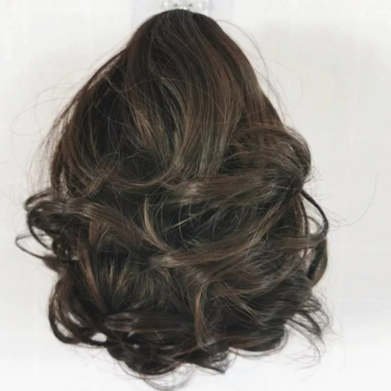 Generic Peluca De Pelo Rizado Corto Negro Natural, Cola De