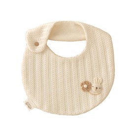 Amorosa mamma Baby Stai, Lacy Knit, Newborn Baby Bib, Hand Woven Motif, Made in Japan, 100% Organic Cotton, Quinari