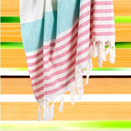 Ruggeri Maxi Telo Mare Spiaggia Fouta in Cotone, 90x170 cm, Azzurro