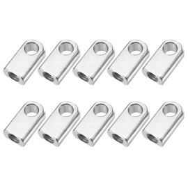 uxcell Gas Spring Strut M8 Joint Fitting Female Threaded Connectors Steel Silver Tone, 10Pcs