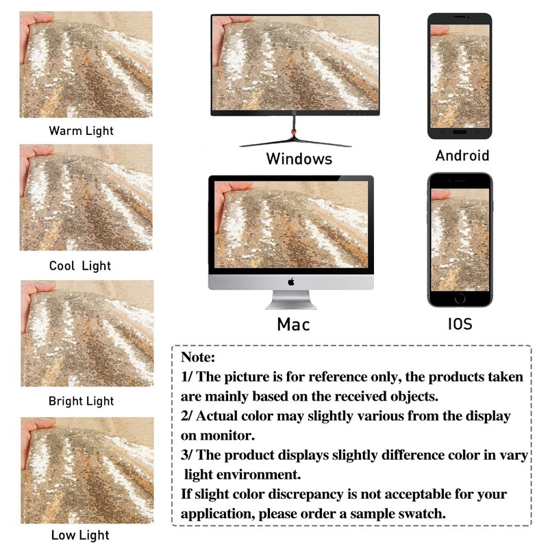 DUOBAO Champagne Gold Sequin Table Runner 12x72-Inch Sequin Table Runner