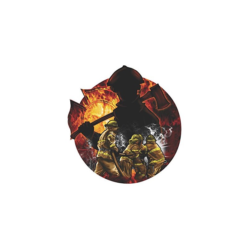 Vinyl Junkie Graphics Firefighter with Flame Sticker/Decal