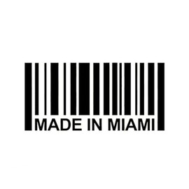 Creative Concept Ideas Made in Miami Barcode Funny CCI Decal Vinyl Sticker|Cars Trucks Vans Walls Laptop| Black |5.5 x 2.7 in|CCI3133