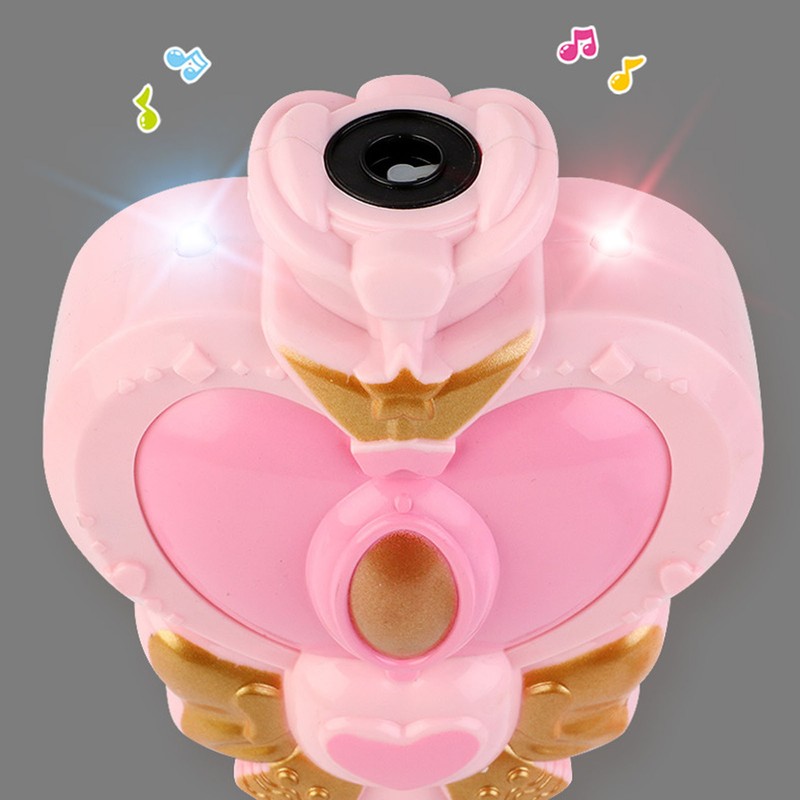 Light Up Bubble Blower Wand Heart Shape Handheld Electric Bubble