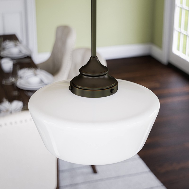 Kenroy Home 93661ORB Cambridge Rustic 1 Light Pendant, Blackened Oil