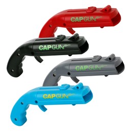 4-piece bottle cap shooting gun - Fun bottle opener tool launches bottle caps for parties, barbecues, and bar games