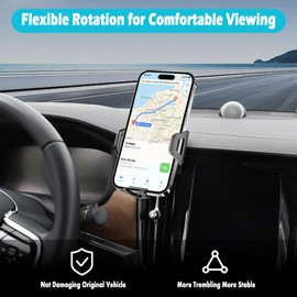 AOUKKL Car Phone Holder Fits for Volvo S90 2017-2024 and S90 Hybrid 2017-2024 Accessories,Thick Cases Friendly,Cell Phone Mount for 4.7-7 in Phones,360 Degree Rotation,Easy to Install