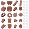 CRAFTYMELODY 40Pcs 10 Style Wooden Earring Stud Post Walnut Wooden