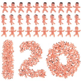 120 PCS Plastic Babies for Games, 1 Inch Bulk Mini Babies Tiny Babies for King Cake Babies Ice Cube Game, Small Plastic Babies for My Water Broke Baby Shower Decorations