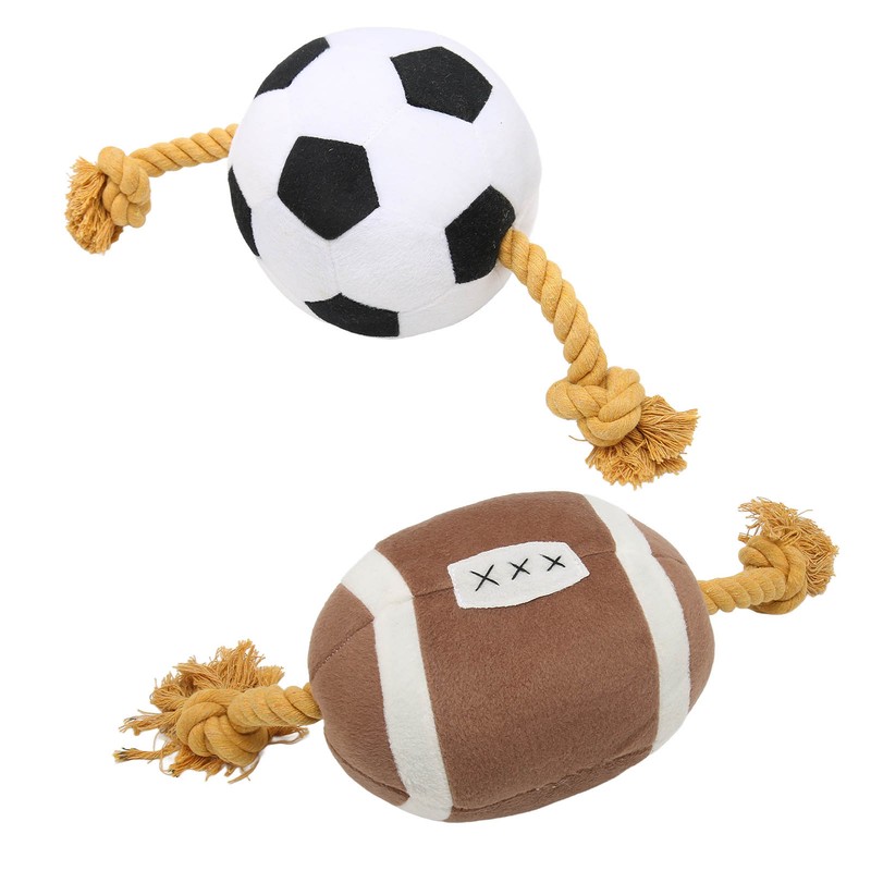 Football Dog Toy Outdoor Interactive Fun Cotton Rope Football Puppy